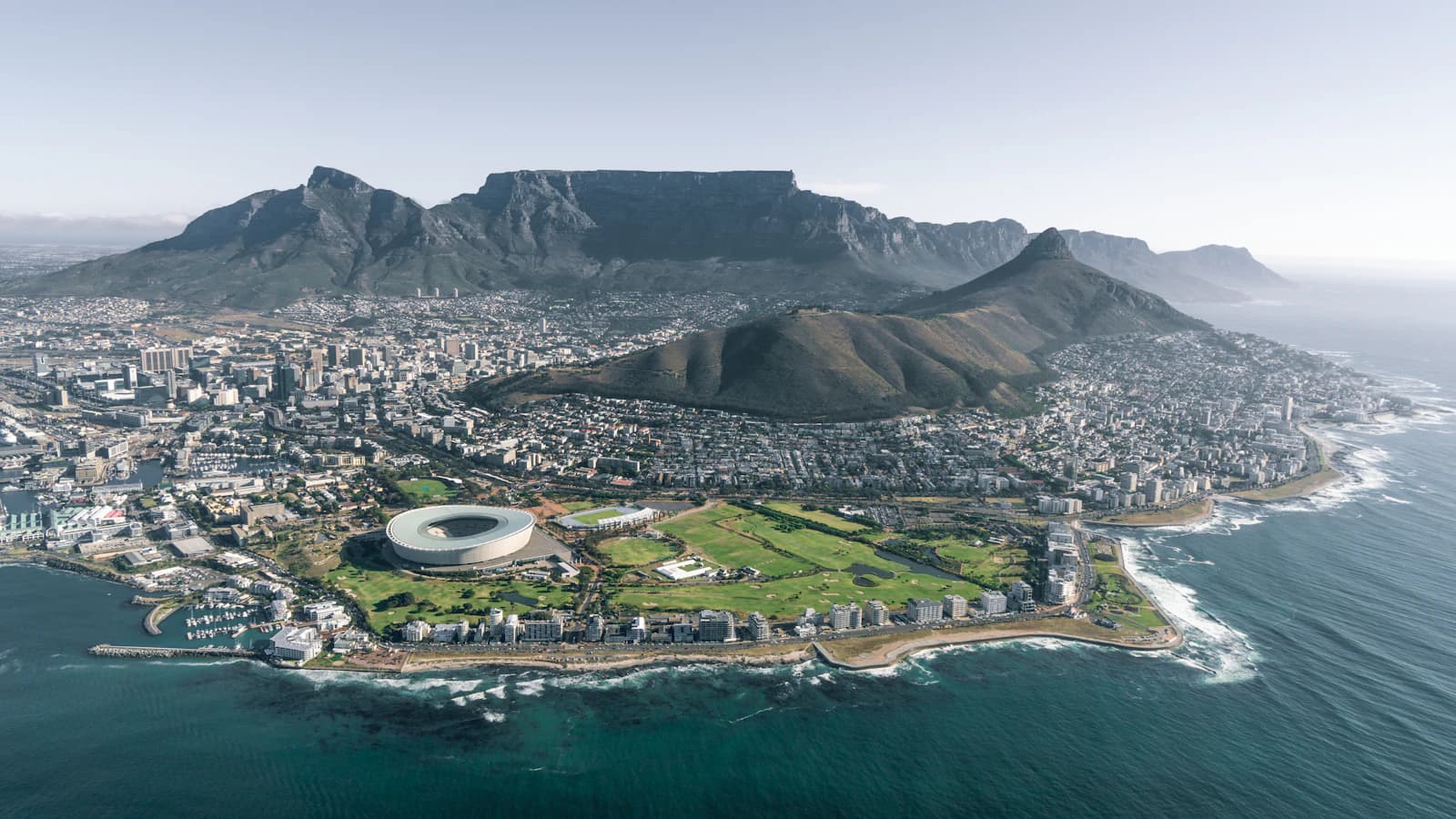 Aerial view of Cape Town and Table Mountain — the local market this case study is set in