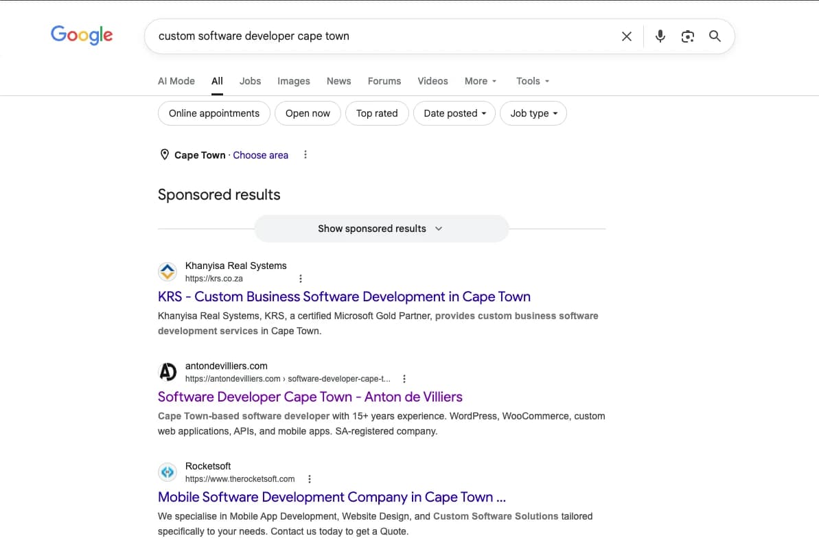 Live Service Page Ranking Example