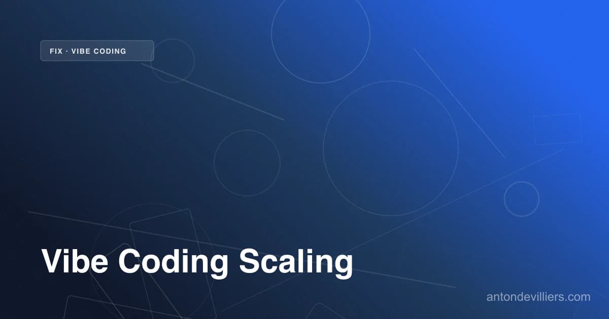 Vibe Coding fix cover image — antondevilliers.com
