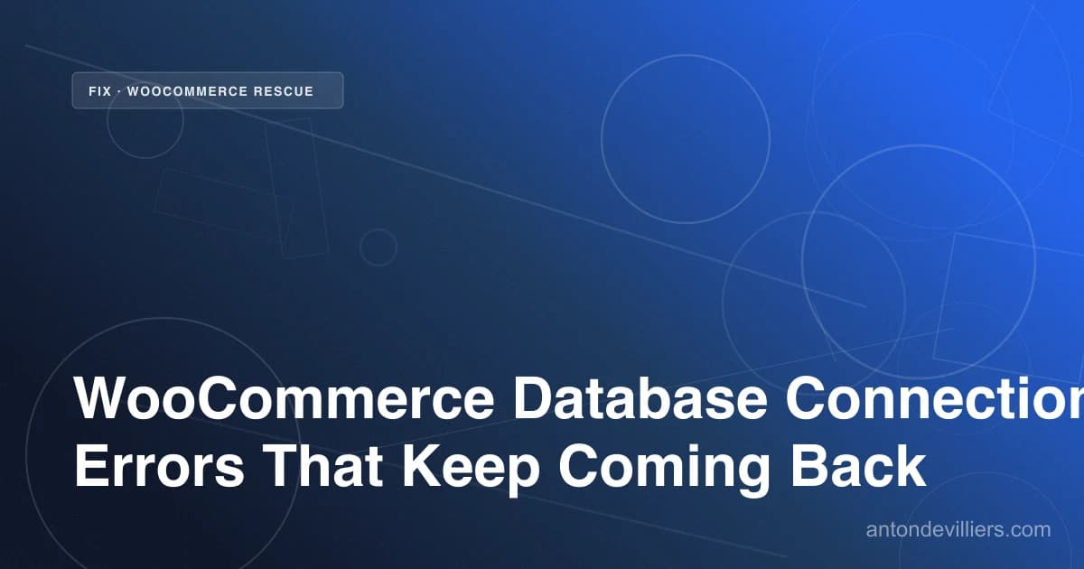 WooCommerce Rescue fix cover image — antondevilliers.com