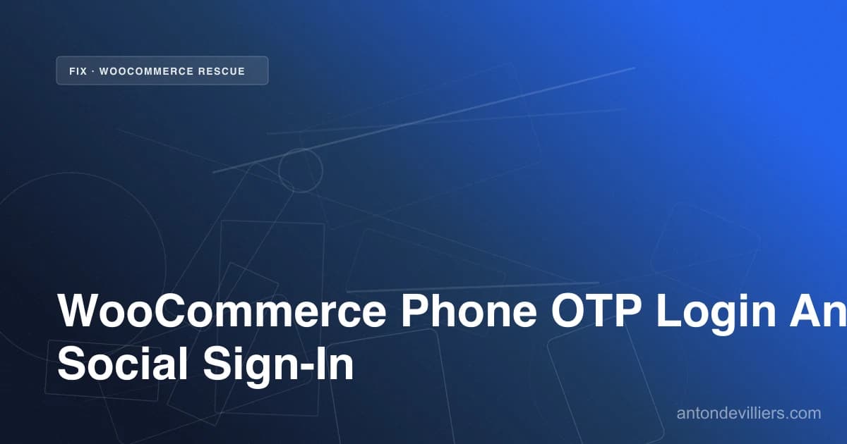 WooCommerce Rescue fix cover image — antondevilliers.com