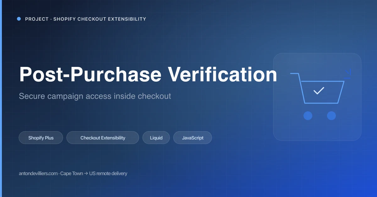 Post-Purchase Verification Flow, Shopify