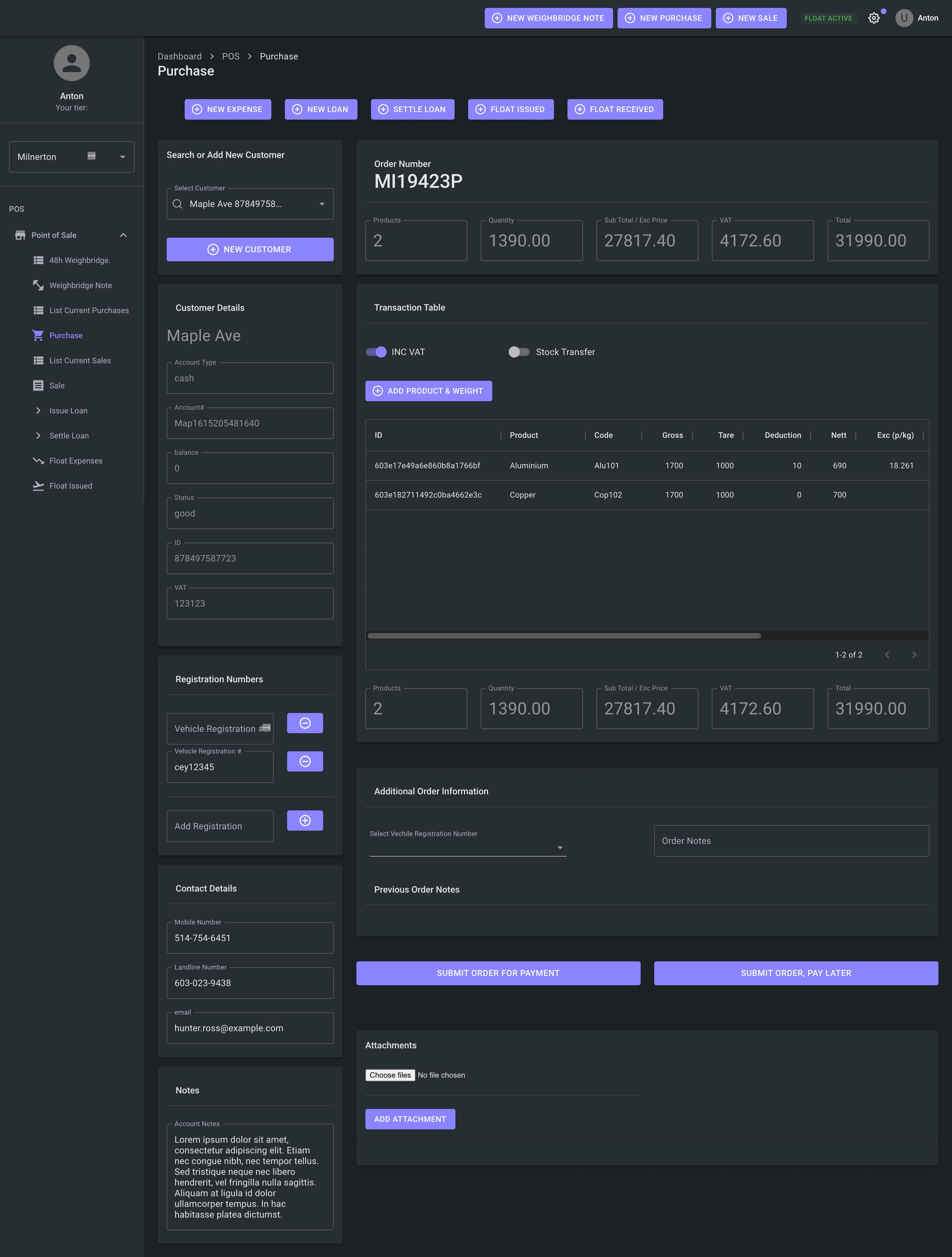 Recycle Point-of-Sale System screenshot 3