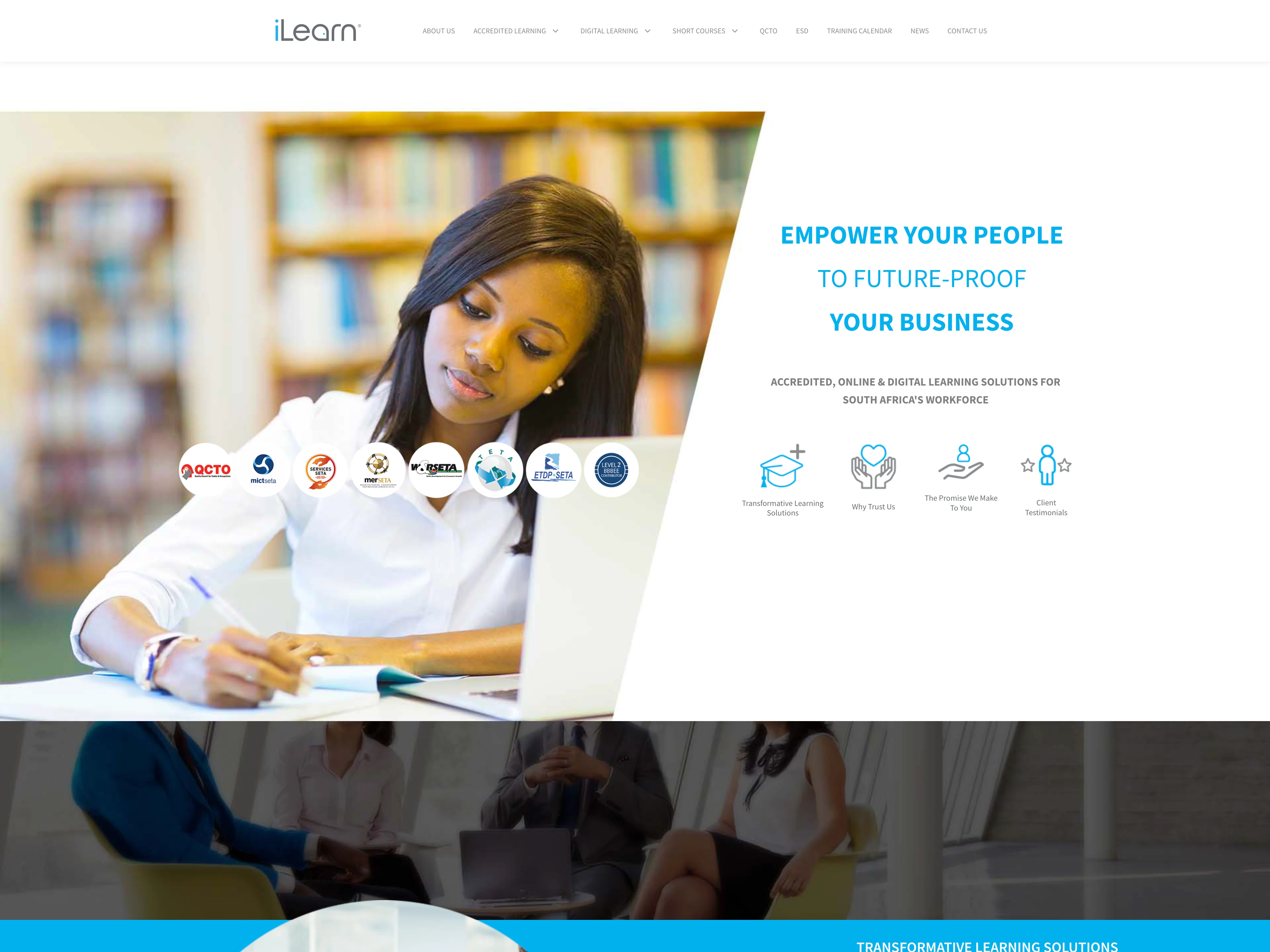 iLearn’s WordPress homepage, the site that was recovered and secured