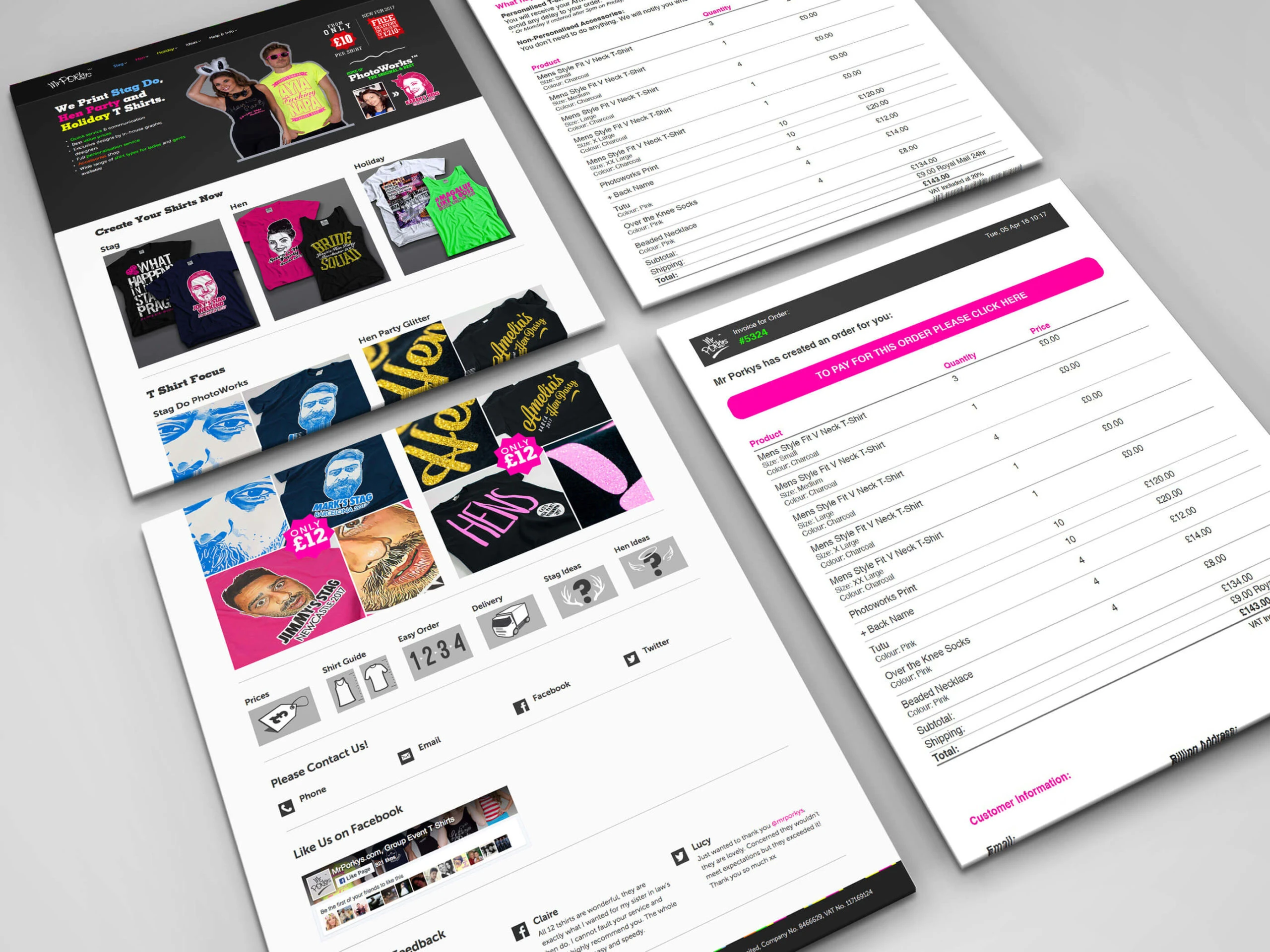 Mr Porkys custom WooCommerce store and order invoice pages